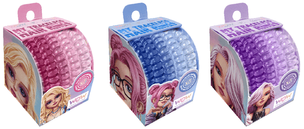 WOW Generation Spiral Hair Rings – 4-Pack (Random Gradient Color)