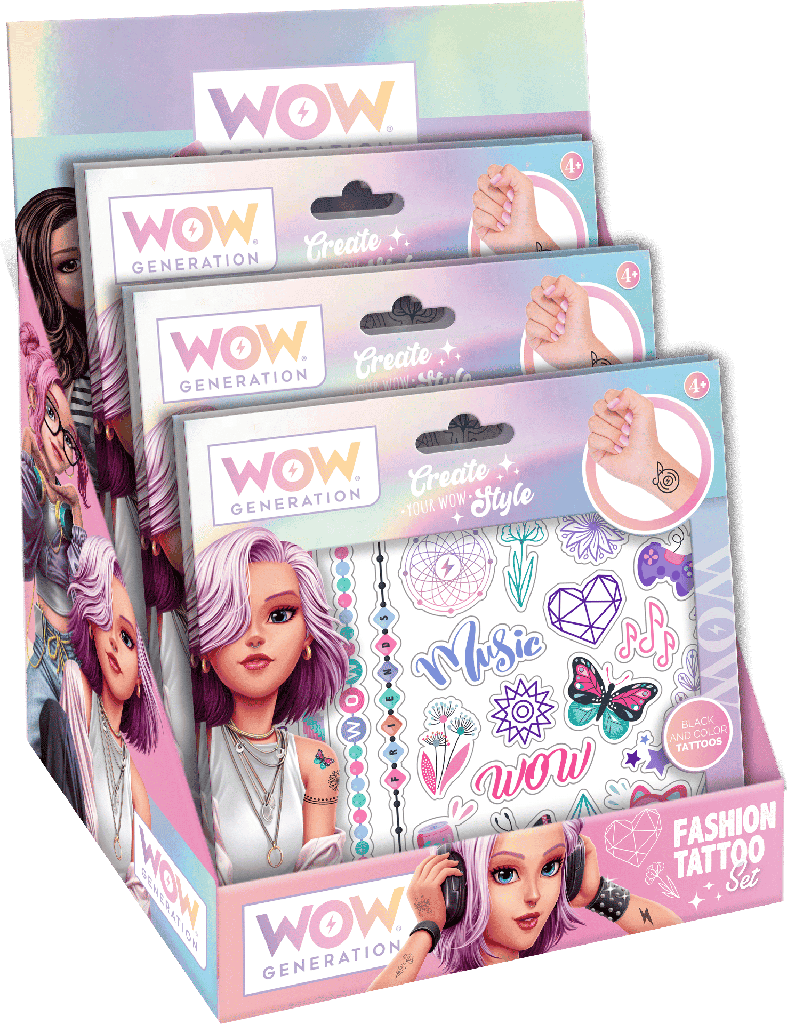 WOW Generation 50-Piece Water Transfer Tattoo Set – Colour & Black and White