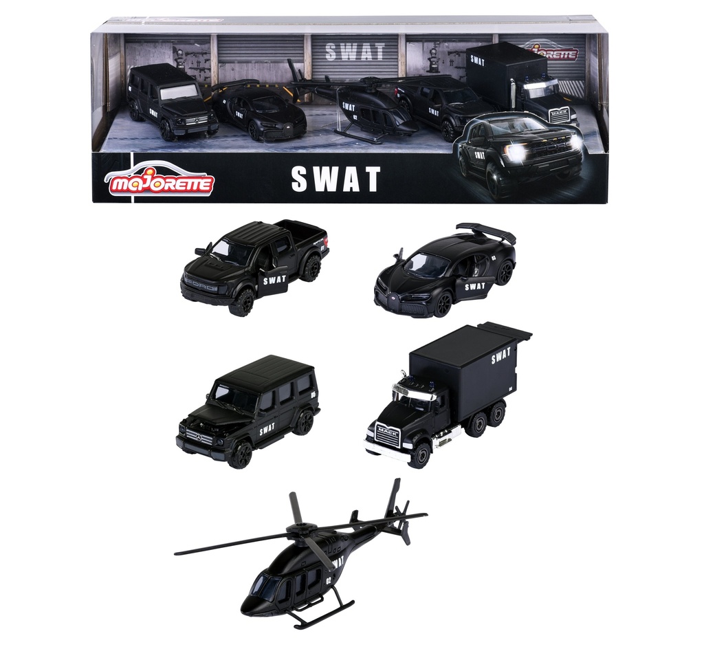 Majorette - SWAT Die-Cast Vehicle Playset - Black - 5pcs