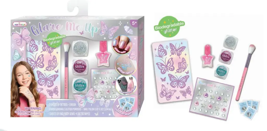 Glare Me Up Glitter Cosmetic Set-Hot Focus