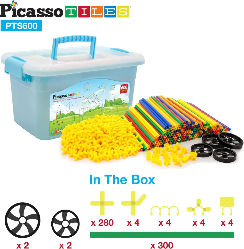 600 Piece STEM Construction Building Straw Set – PicassoTiles