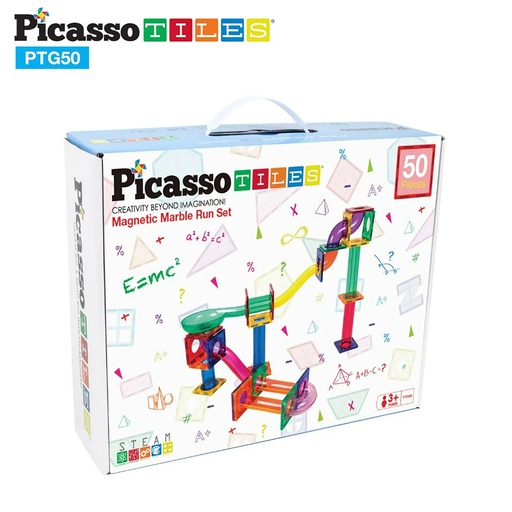 Picasso Tiles - Magnetic Marble Run - 50 Pcs