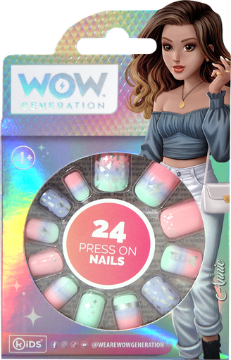 Set of 24 Adhesive Nails-WOW Generation