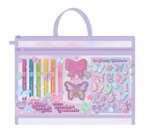 Glitter Magic Artist Set with 3D Puffy Stickers-Hot Focus