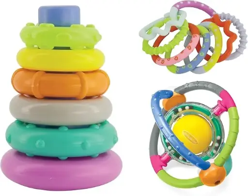 Infantino Box of Cheer - Stacking Rings & Rattle Activity Set